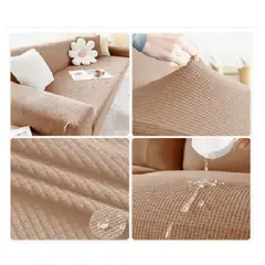 GENERICO - Set Fundas para muebles 3, 2, 1 - MARRON CLARO / MODELLO GALLETA