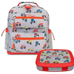 BENTGO - Set Lonchera y Mochila Escolar Kids - Camiones