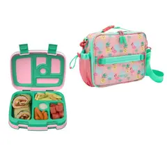BENTGO - Set Lonchera y Porta Lonchera Kids -Tropical