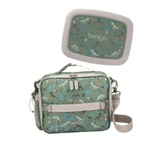 BENTGO - Set Lonchera y Porta Lonchera Kids - Fosiles de Dino