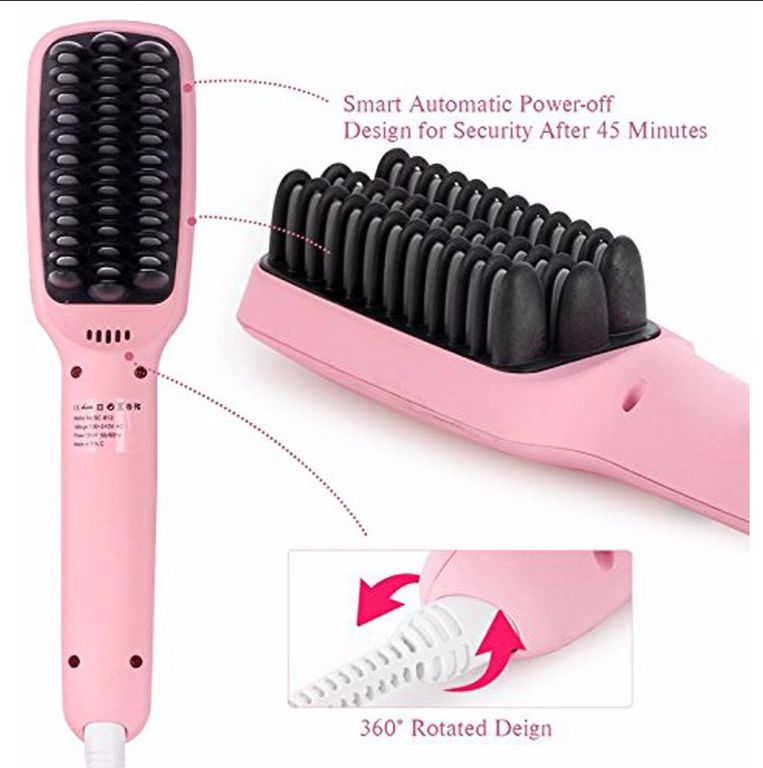 Peine cepillo laceador alisador electrico 2 en 1