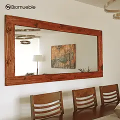 GENERICO - Espejo Comedor Ébano de Madera Reciclada color Cedro