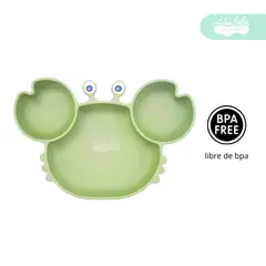 GENERICO - Set de alimentación plato cangrejito verde