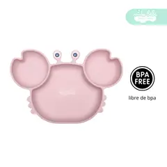 GENERICO - Set de alimentación plato cangrejito rosa
