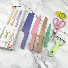 OEM - SET DE CUCHILLOS 6 PZS PASTEL