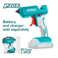 TOTAL TOOLS - PISTOLA DE SILICONA CALIENTE 20V INALÁMBRICA TOTAL