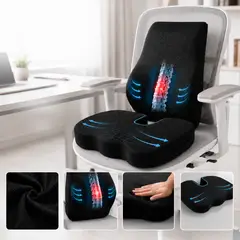 GENERICO - Cojín + Respaldar Lumbar - Memory Foam con Gel Tech