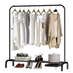 INSPIRA - Perchero Colgador Organizador de Ropa Negro