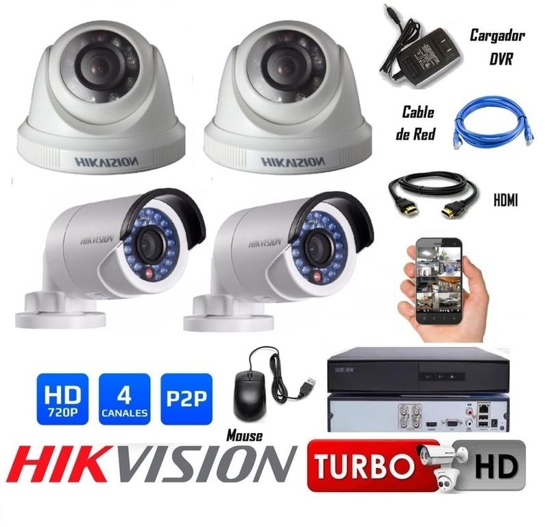 Kit 04 Cámaras Seguridad HD Combo Renovación