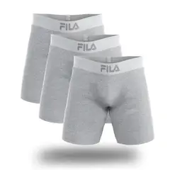 FILA - Pack x3 Bóxer Largo Pretina Ancha Plomo