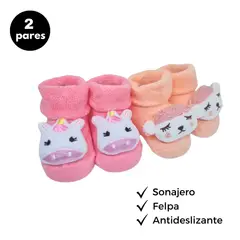 GENERICO - Pack Medias de Felpa Sonajeras Talla 0-12 meses Mod7