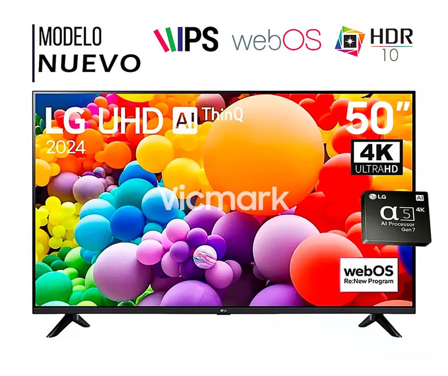 TELEVISOR 50" SMART TV LED 4K UHD THINQ AI 50UT7300PSA MODELO 2024 + Antena Digital