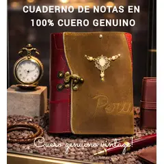 GENERICO - CUADERNO DIARIO DE CUERO LIBRETA PORTA AGENDA RECARGABLE