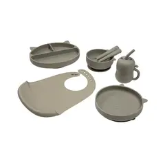 CARESTINO - Set de Alimentación de Silicona Gatito Cemento