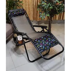 GENERICO - SILLA DE GRAVEDAD CERO PARA EXTERIORES CON BANDEJA POSA VASO