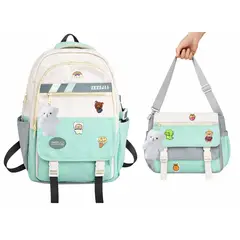 GENERICO - Pack Mochila Escolar con Lonchera Incluida Mochila Unisex Resistente con Compartimentos