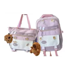 GENERICO - PACK MOCHILA + LONCHERA ESCOLAR CAPyBARA TAMAÑO OFICIO