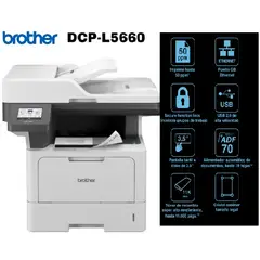 BROTHER - Impresora laser multifuncional DCP-L5660DN monocromática