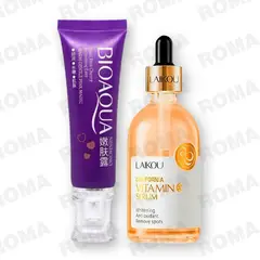 GENERICO - PACK CREMA BLANQUEADORA DE ZONAS BIOAQUA y SERUM CALIFORNIA VITAMINA C