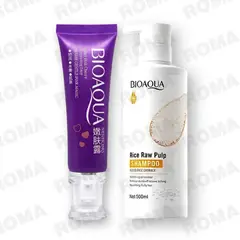 BIOAQUA - PACK CREMA BLANQUEADORA DE ZONAS y SHAMPOO DE ARROZ