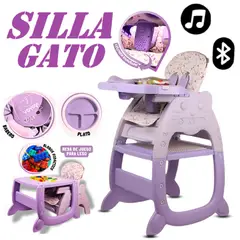 VOYAGE - Silla Carpeta Gato 3 en 1 Musical Bluetooth -Morado