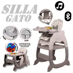 VOYAGE - Silla Carpeta Gato 3 en 1 Musical Bluetooth -Gris