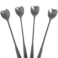 WELL BEING - Cucharas Corazón Largas Chic x4 und Acero Inoxidable