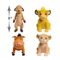 JUST PLAY - El Rey León set 4 Peluches - The Lion King Simba Pumbaa Nala