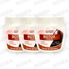 GENERICO - PACK 3 BOTOX CAPILAR SHOCK DE KERATINA FLOWER SECRET 1500ML