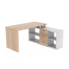 BARAKA HOME - Escritorio Con Cajones Buota - Damasco Y Blanco