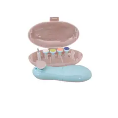 GENERICO - CORTAUÑAS ELÉCTRICO PARA RECIÉN NACIDOS Y ADULTOS CELESTE