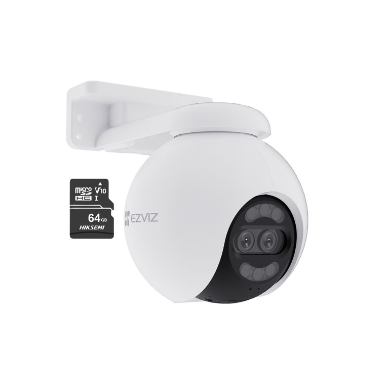 Cámara de seguridad exterior IP PT H80x Dual 4K + Micro SD64GB -
