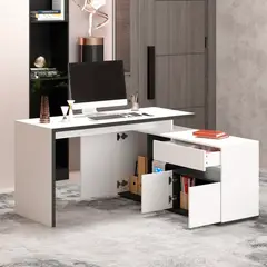 BARAKA HOME - Escritorio Con Cajón Nibeu - Blanco