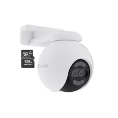 EZVIZ - Cámara de seguridad exterior IP PT H80x Dual 4K + SD128GB -