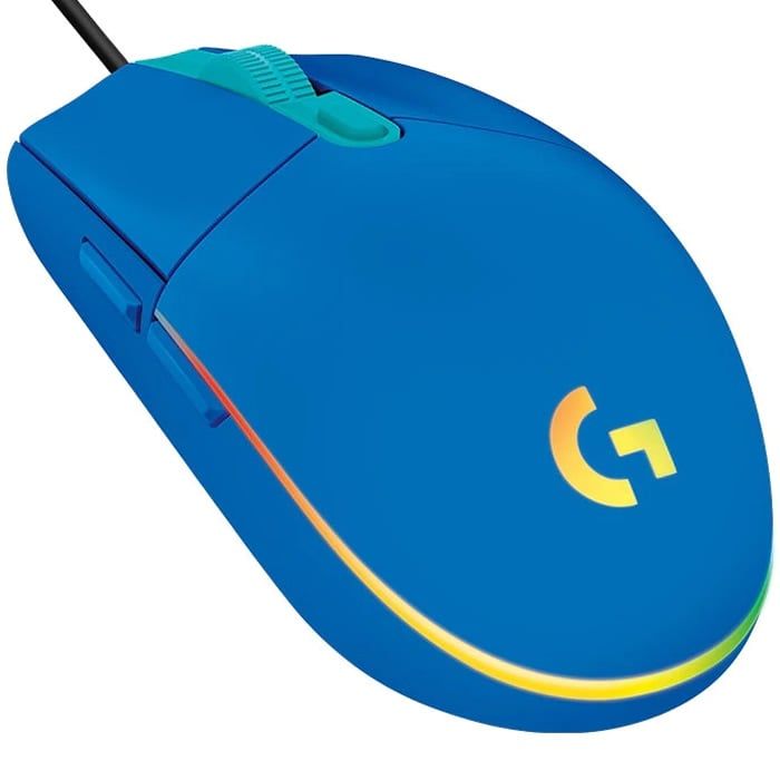 Mouse G203 AZUL- RGB LIGHTSYNC Con 6 Botones Para Juegos