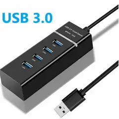 GENERICO - HUB USB 4 PUERTOS 3.0, NEGRO