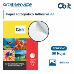 GENERICO - Papel Fotográfico Adhesivo Brillante A4 CBIT 50h 135g