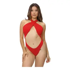GENERICO - Trikini Corte V Versatil Doble Licra Aq-70 Color Rojo