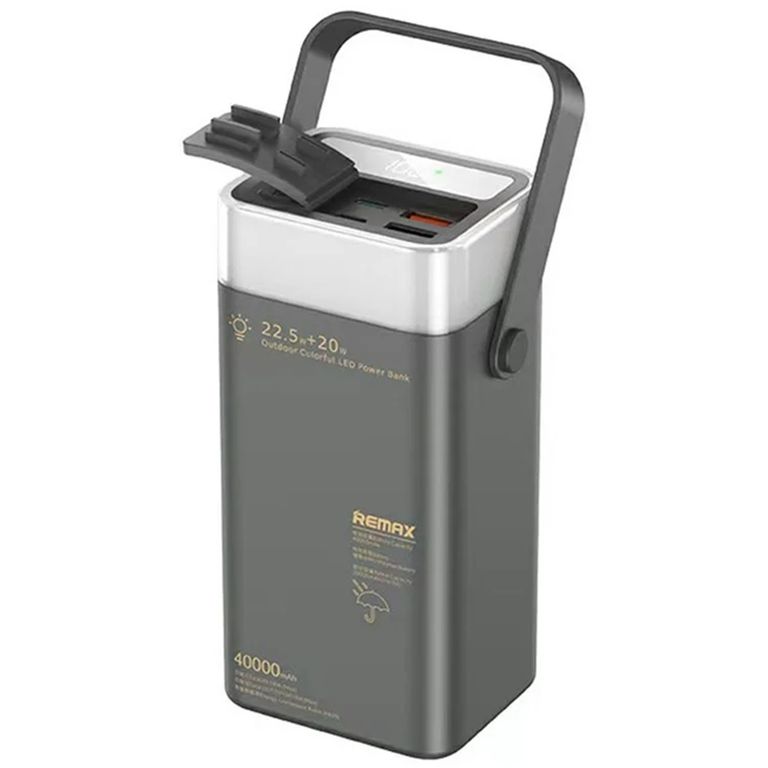 CARGADOR PORTÁTIL LUZ LED 40000mAh PD20W+QC225W GRIS