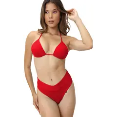 GENERICO - Bikini Control De Abdomen Copa Forro Aq-45 Color Rojo