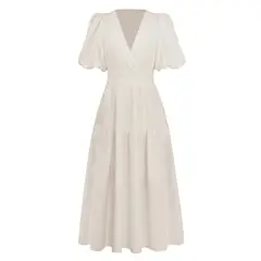 TIOZONEY - Vestido de mujer con cuello en V