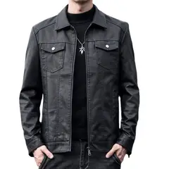 TIOZONEY - Chaqueta de moda para hombres - Negro
