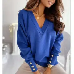 TIOZONEY - Cárdigan Mujer - Azul.