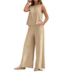 TIOZONEY - Blazer vest y pantalones casuales para mujeres Traje