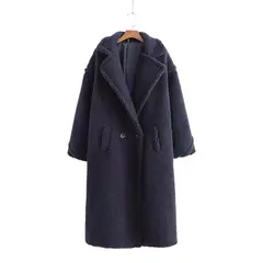 TIOZONEY - Abrigo largo para mujeres - Negro.