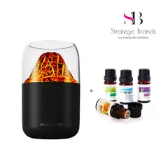 GENERICO - HUMIDIFICADOR PURIFICADOR DIFUSOR VOLCAN + 4 ESENCIAS