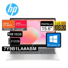 HP - Laptop 15-FC0002LA 15"6 FHD ADM Ryzen 5 7520U 16GB RAM 512GB SSD Lector de Huella WIN 11