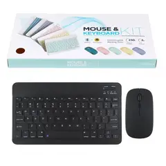 GENERICO - Kit de Teclado y Mouse inalámbrico portátil con Bluetooth - Negro