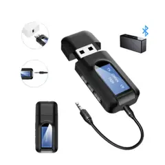 GENERICO - Adaptador Bluetooth 5.0 Emisor Receptor Smart Tv Pc 2en1 Pantalla LCD