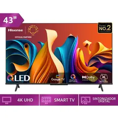 HISENSE - Televisor 43 Qled 4K UHD Negro 43Q6N